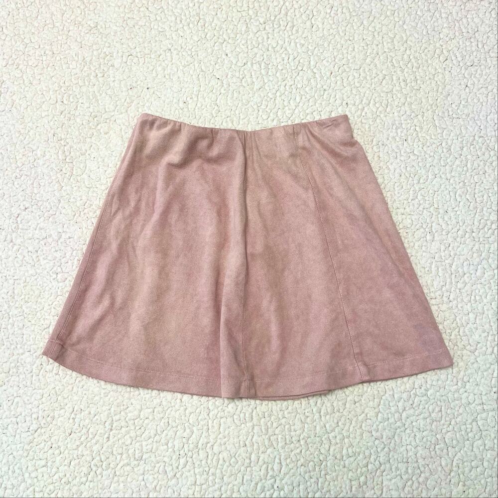 Brandy Melville Pink Cara Suede Mini Skirt